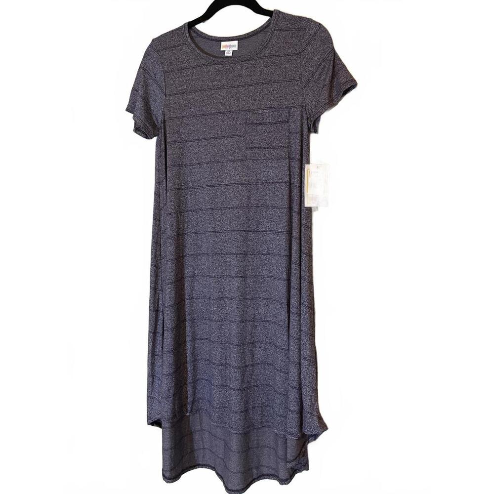 LuLaRoe Lavender Striped Short Sleeve Dress XS
